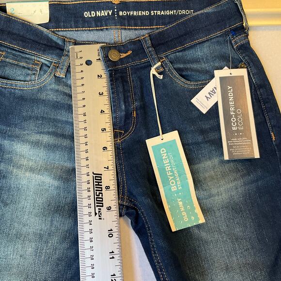 Old Navy Women Jeans size 2 US Blue Mid Rise Stretch Boyfriend Straight NWT - Picture 5 of 12